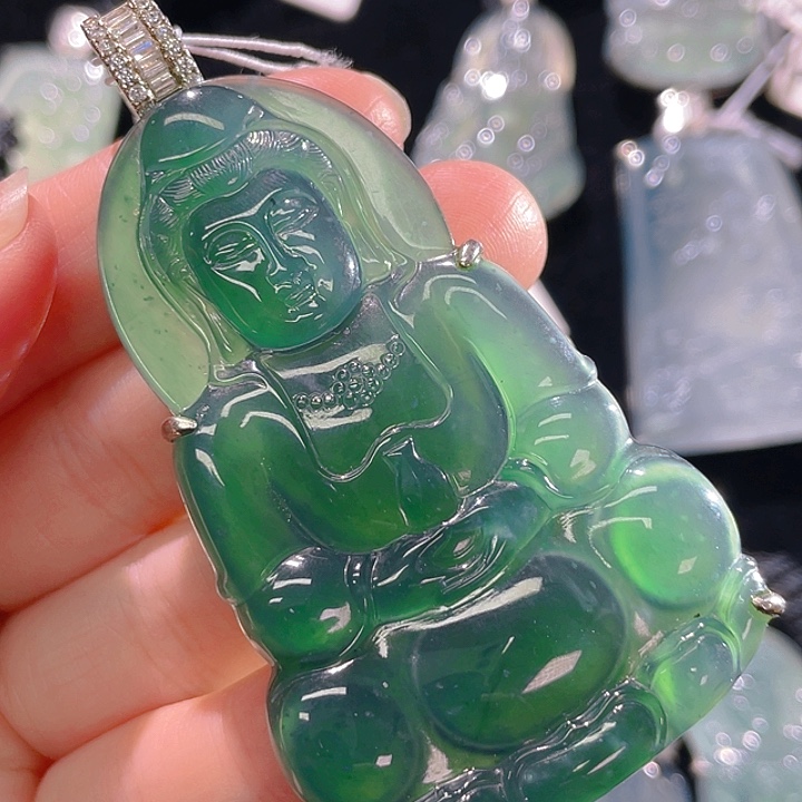 翡翠颈饰银S925镶嵌22，