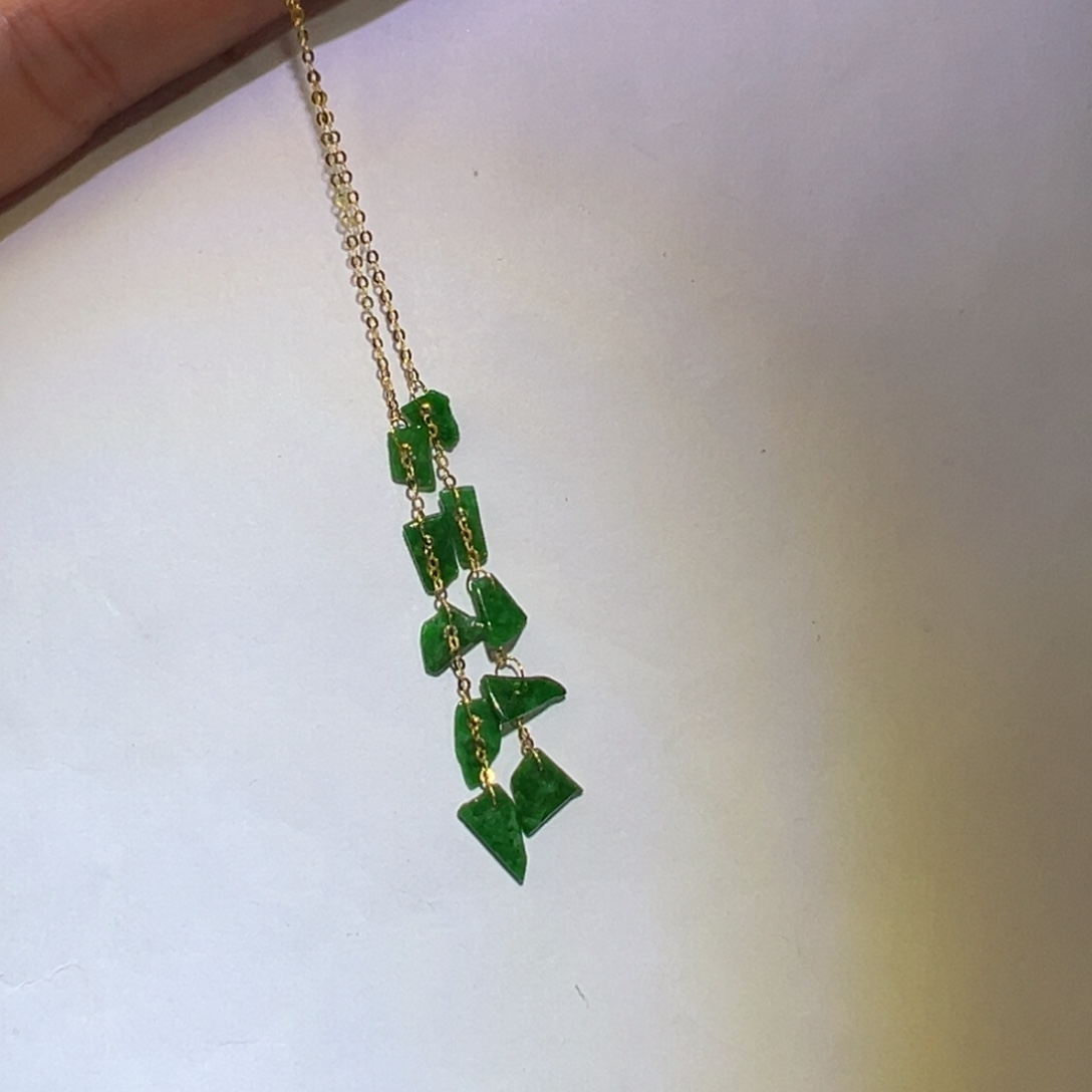 翡翠耳饰18K金镶嵌耳环