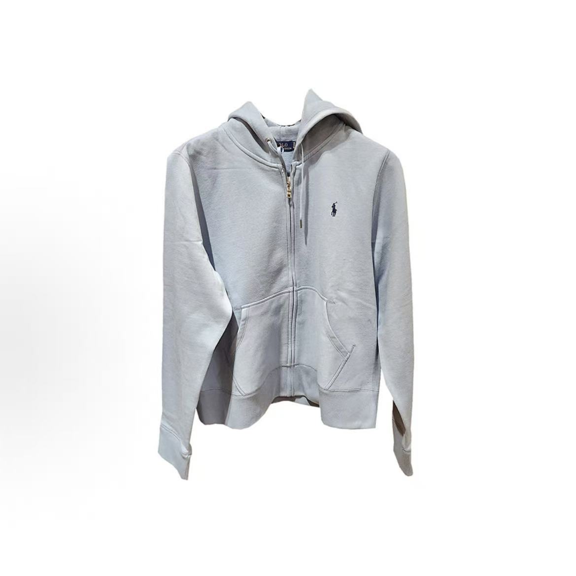 【林一专属】Polo Ralph Lauren 纯色连帽拉链加绒卫衣 女款 蓝色