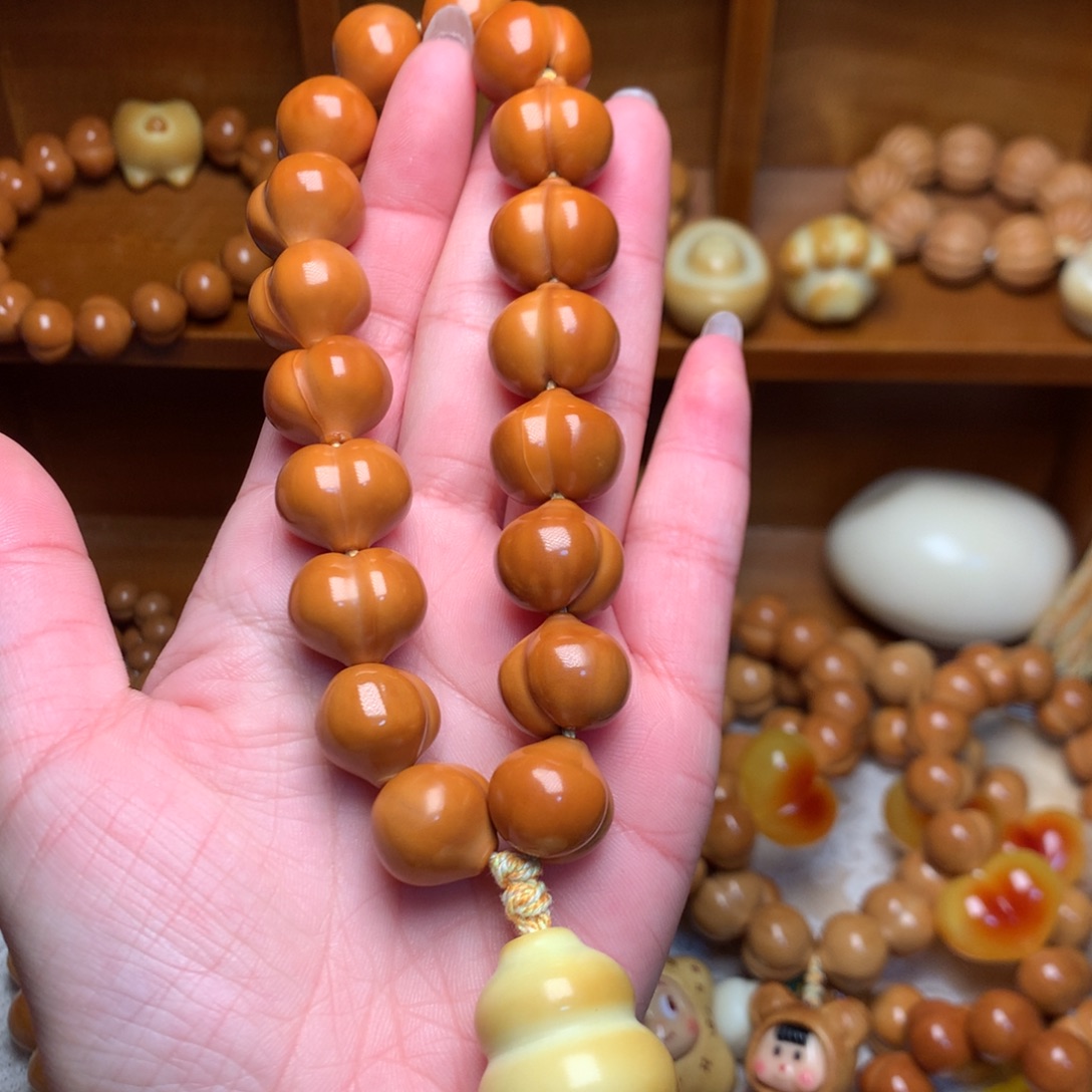 把件猴头核桃16玻璃底屁桃手持葫芦