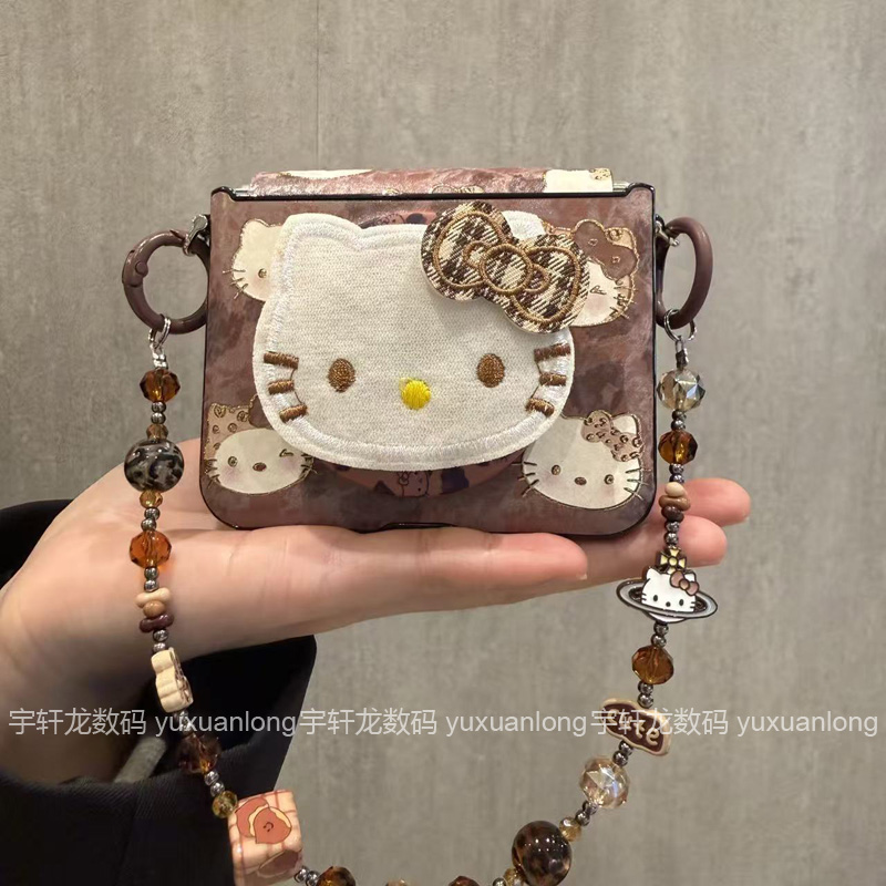 烫金kt猫冬款适用purax折叠屏手机壳pocket2荣耀magicvflip2小米2