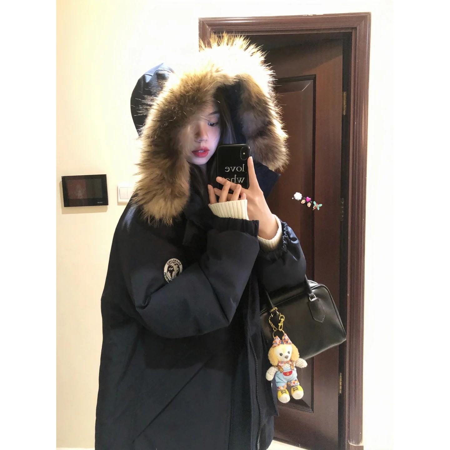 冬季棉服女款爆款复古大毛领外套女韩系工装风加厚保暖上衣服