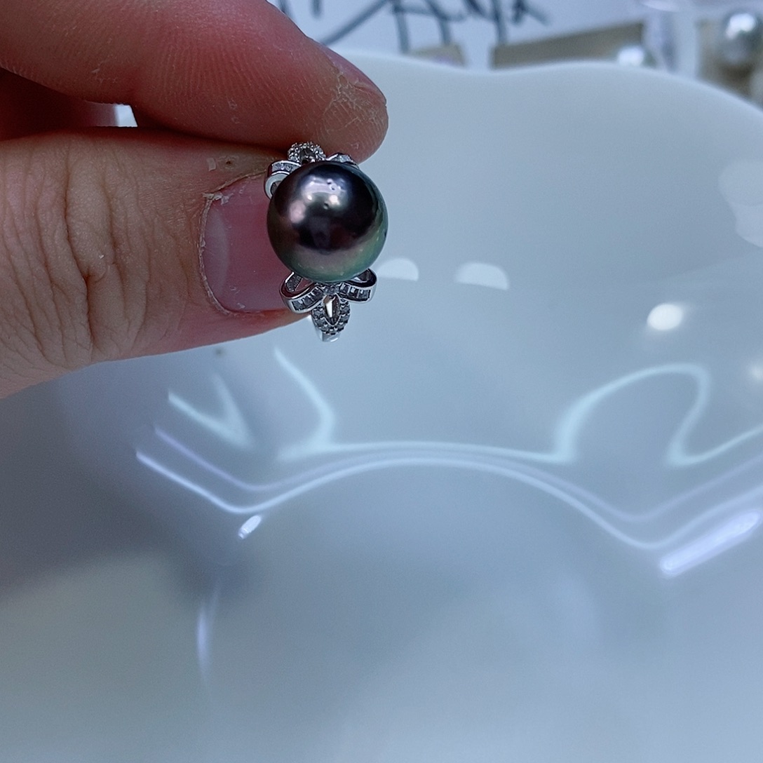 海水珍珠戒指银S925镶嵌