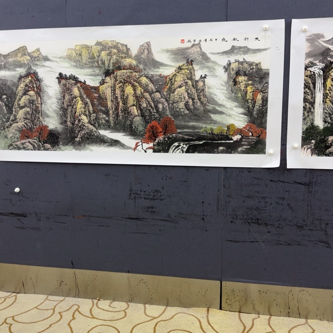 国画凤**庄长安180-70山水马