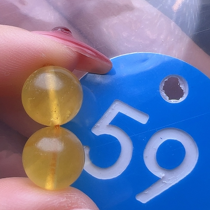 蜜蜡裸石未镶嵌微金沙 10mm 圆珠