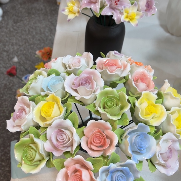 无铅玻璃非遗陶瓷花10朵