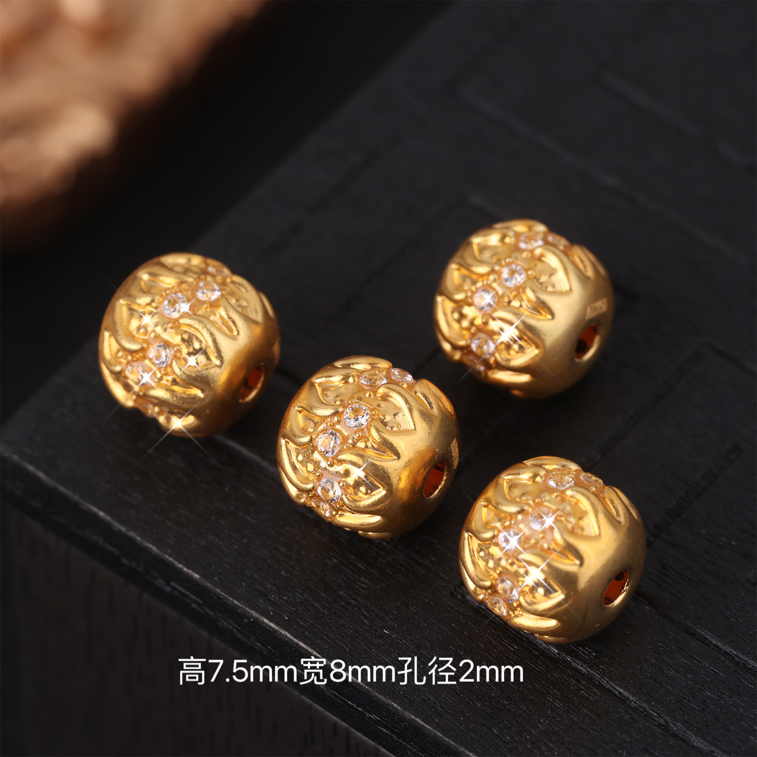 18K金豪镶火菩提老型隔珠桶珠文玩配饰