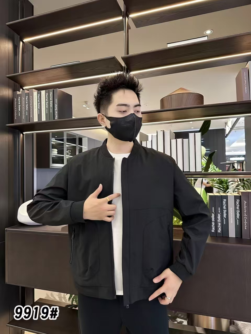 2025新款男士春秋时尚简约百搭棒球领外套男款运动休闲夹克9919