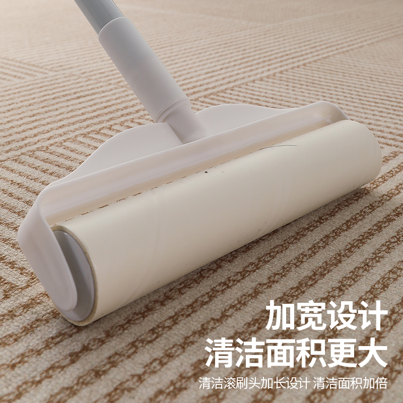 19CM加宽粘毛器长柄短柄24CM纯白手柄加宽滚筒除毛器粘毛纸清洁