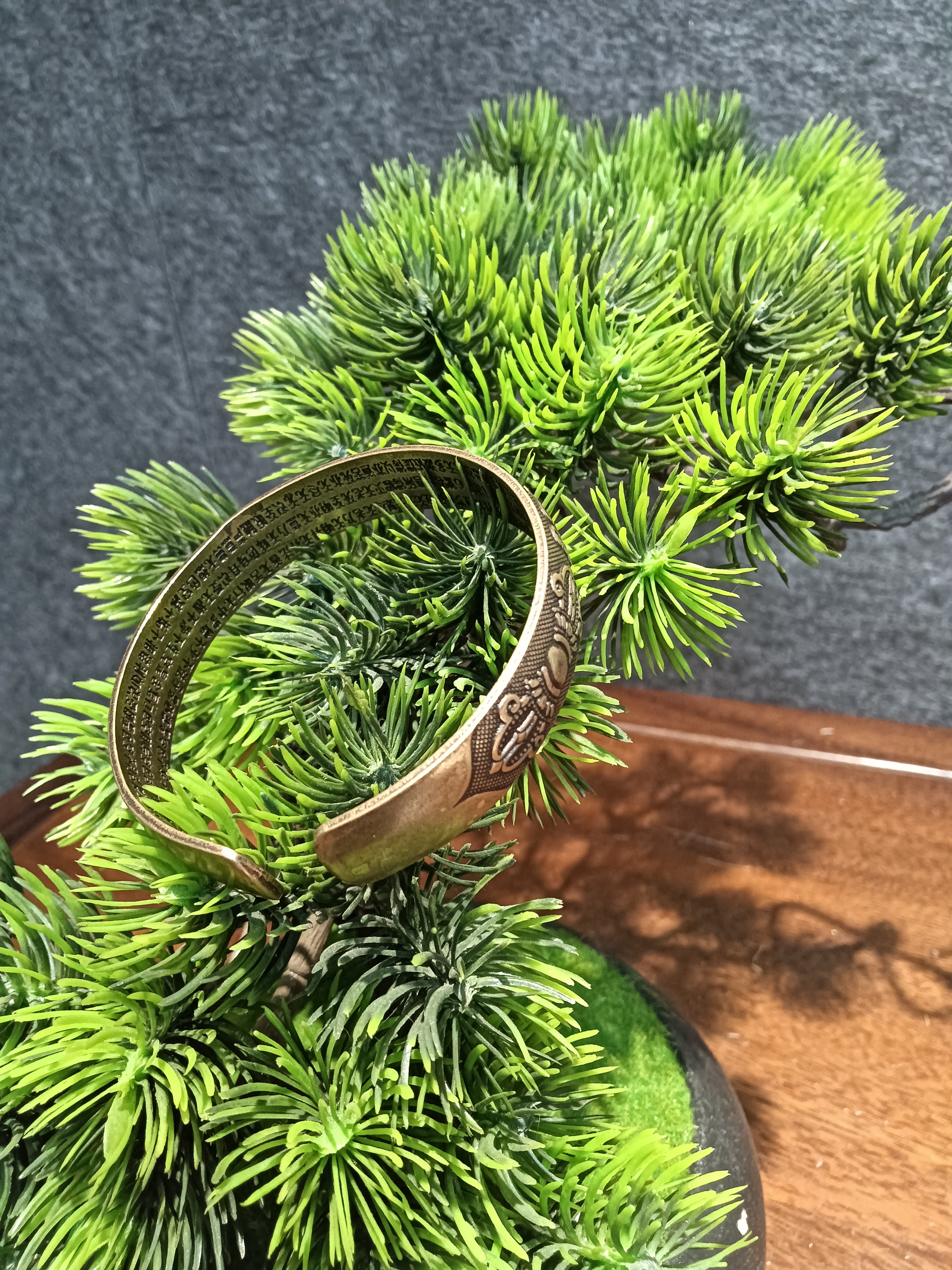 合金手镯 复古雕刻心经手镯