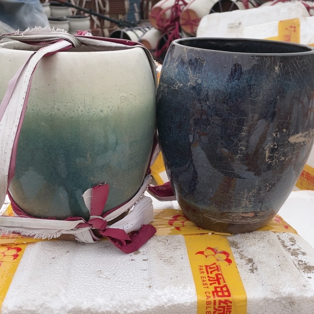 红陶宜兴紫砂花盆微瑕