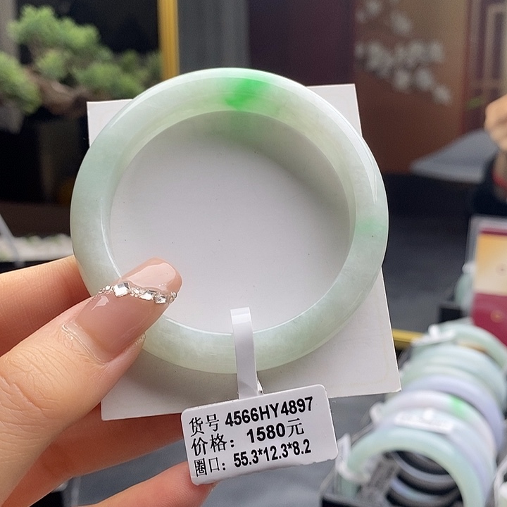 翡翠手镯未镶嵌天然缅甸翡翠A货手镯 66