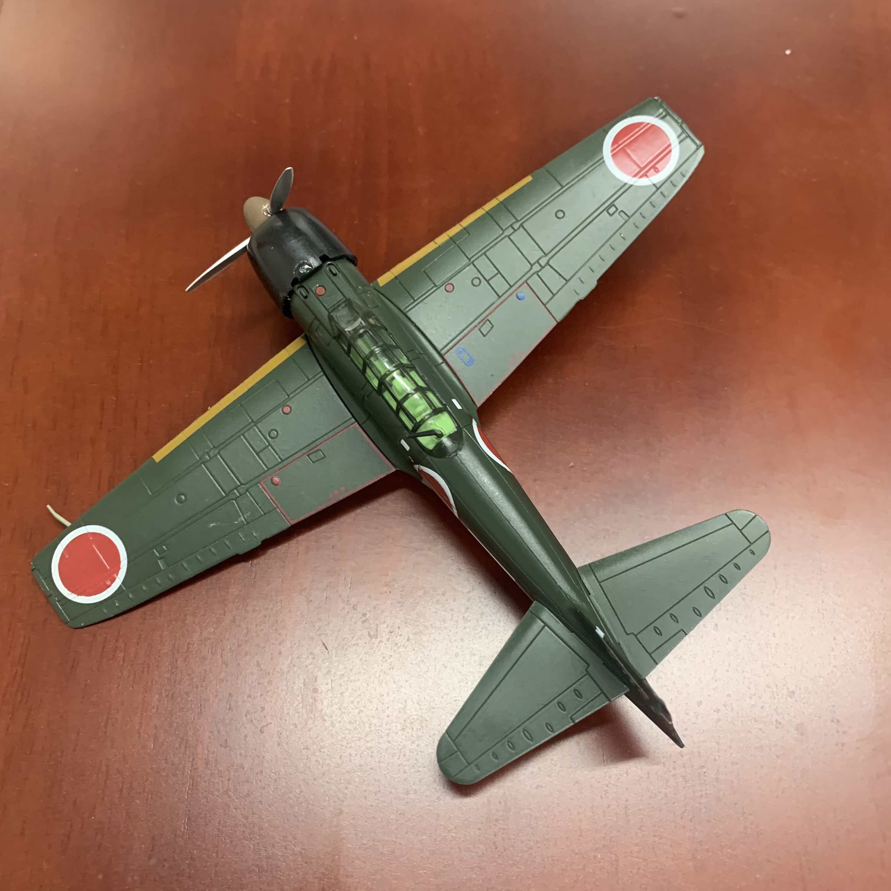 【绿色0式A6m3二战战斗机合金+abs材质模型】1比72成品
