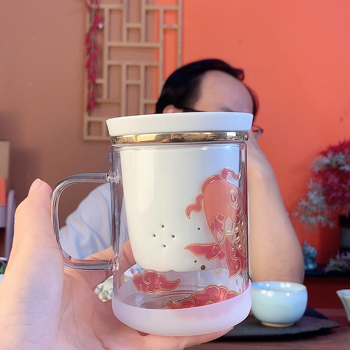 锦鲤茶水分离泡茶杯