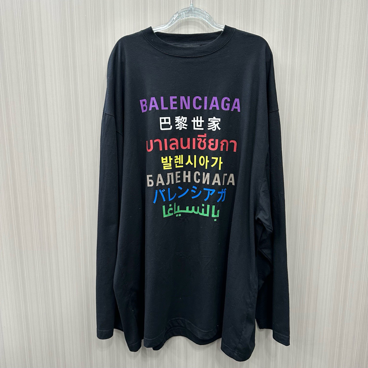 99新 Balenciaga/巴黎世家 七国语言长袖 尺码S 10283