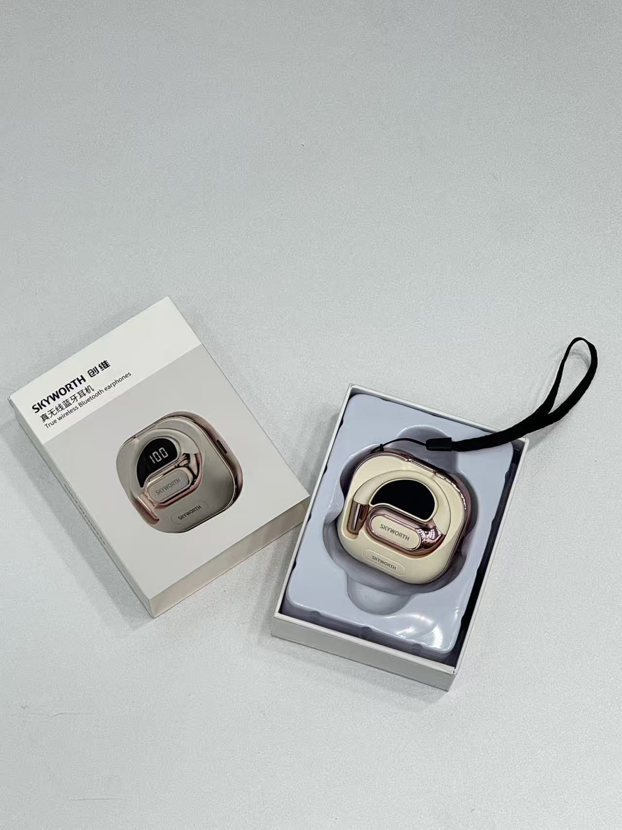 挂耳蓝牙耳机（米色）      