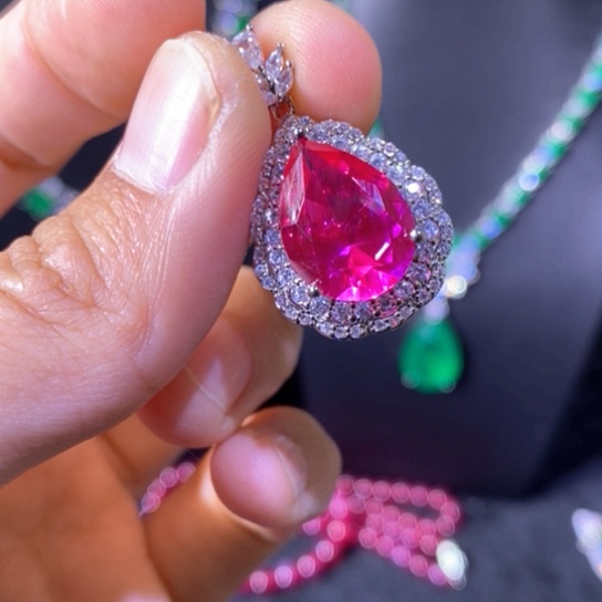 红宝石银S925镶嵌戒指