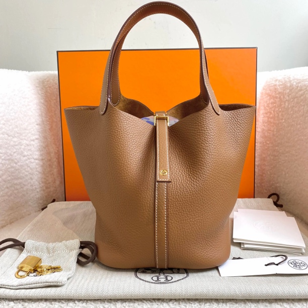 99新 Hermes/爱马仕 金棕金扣菜篮子22/11526860/代卖服务/12期