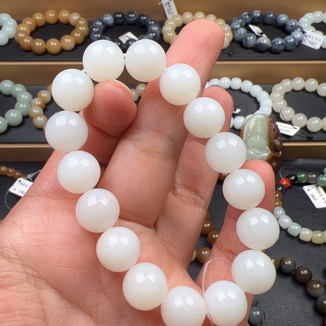 和田玉未镶嵌手链新疆且末羊脂玉