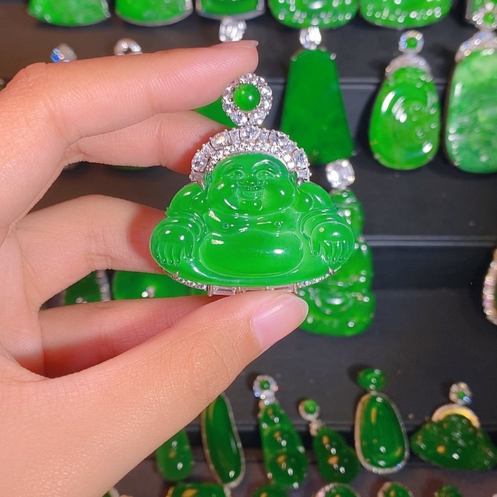 翡翠银S925镶嵌颈饰