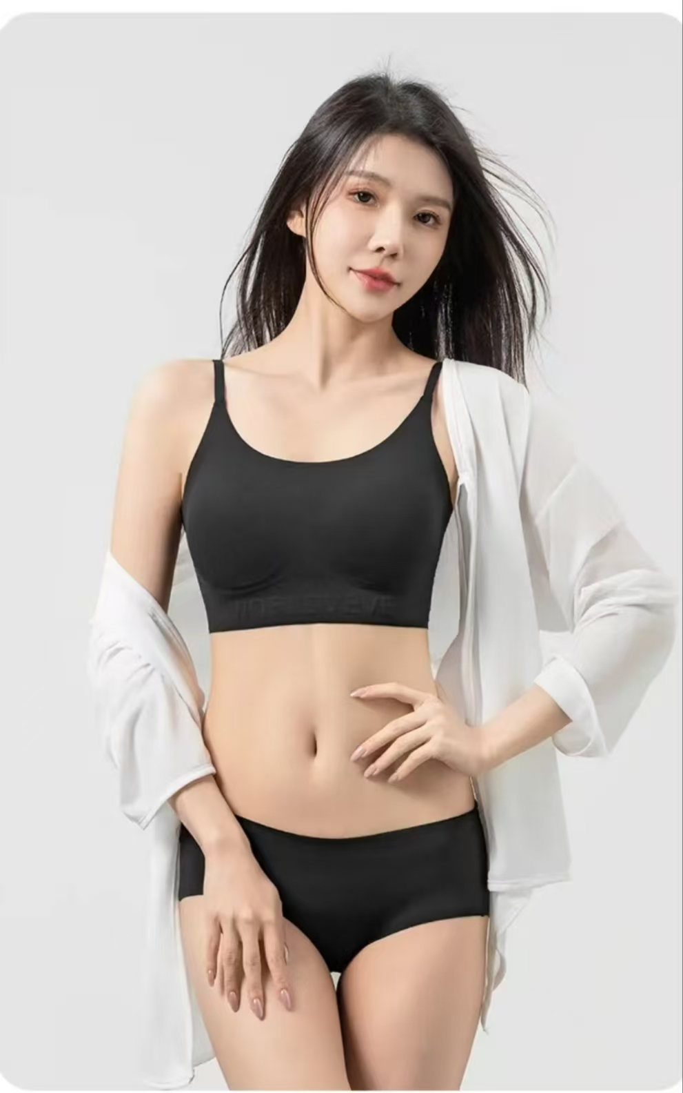 【粉底液细肩带美背】5001聚拢透气女士夏季一片式高档次美背
