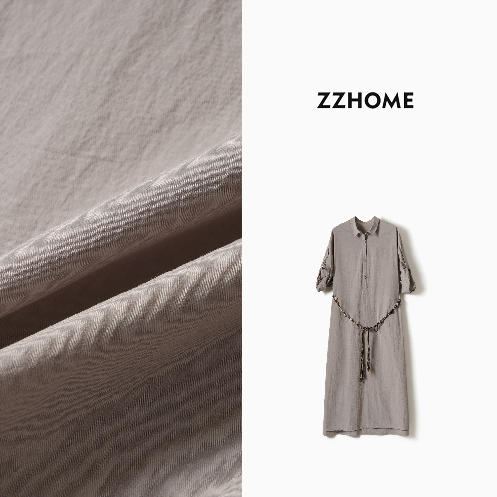 ZOZO HOME | 都市时髦微立裁雾卡其polo连衣裙q174085p