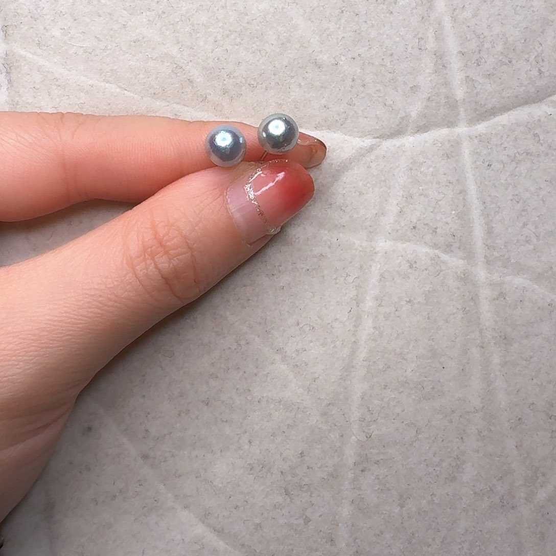 海水珍珠耳饰银S925镶嵌