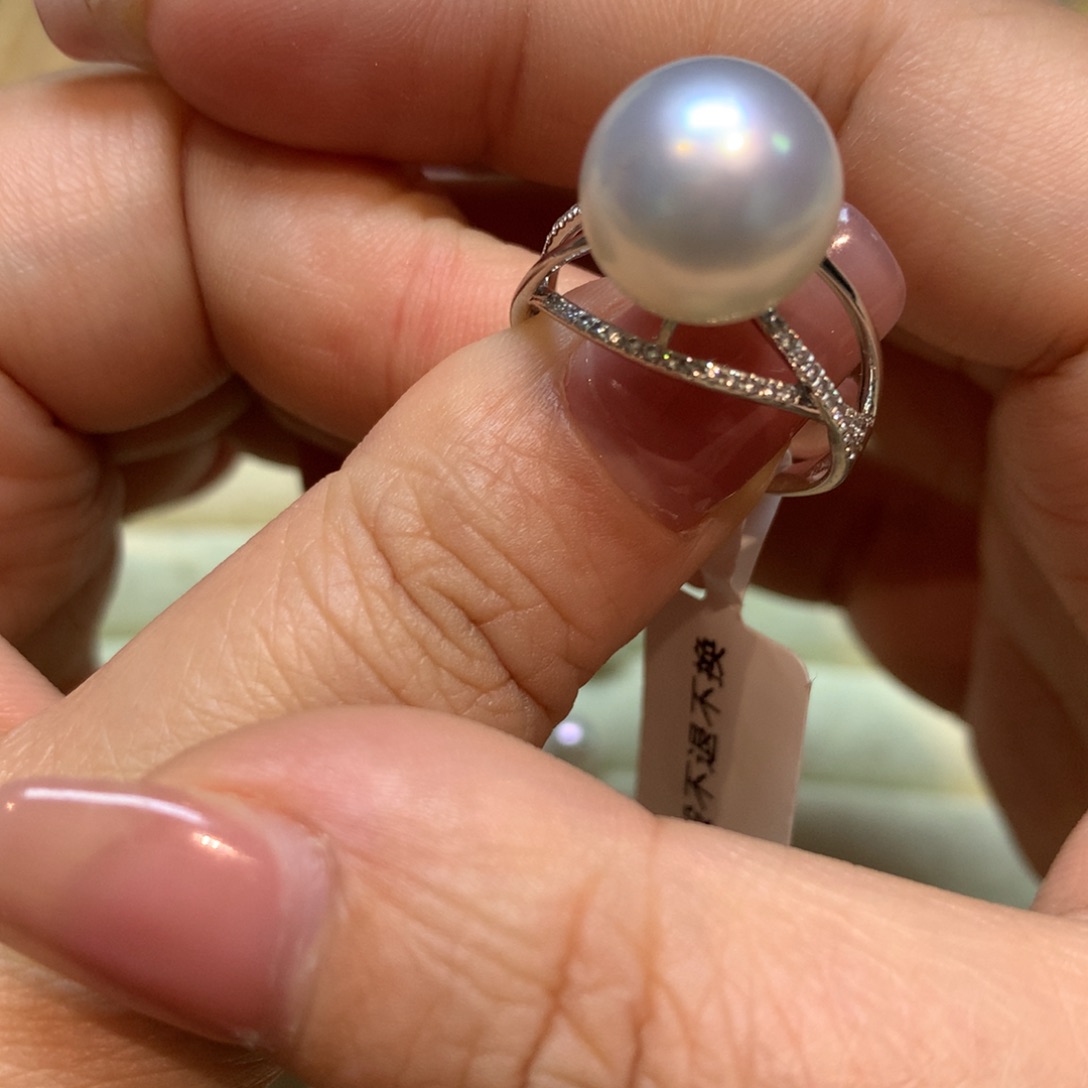 海水珍珠戒指14K金镶嵌
