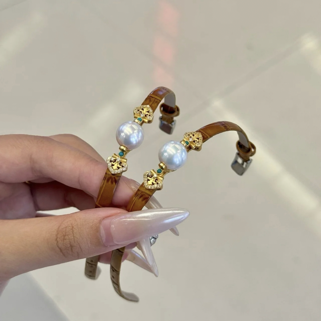 【百搭老钱风】表带款天然淡水珍珠转运珠手环轻奢美拉德复古发其一
