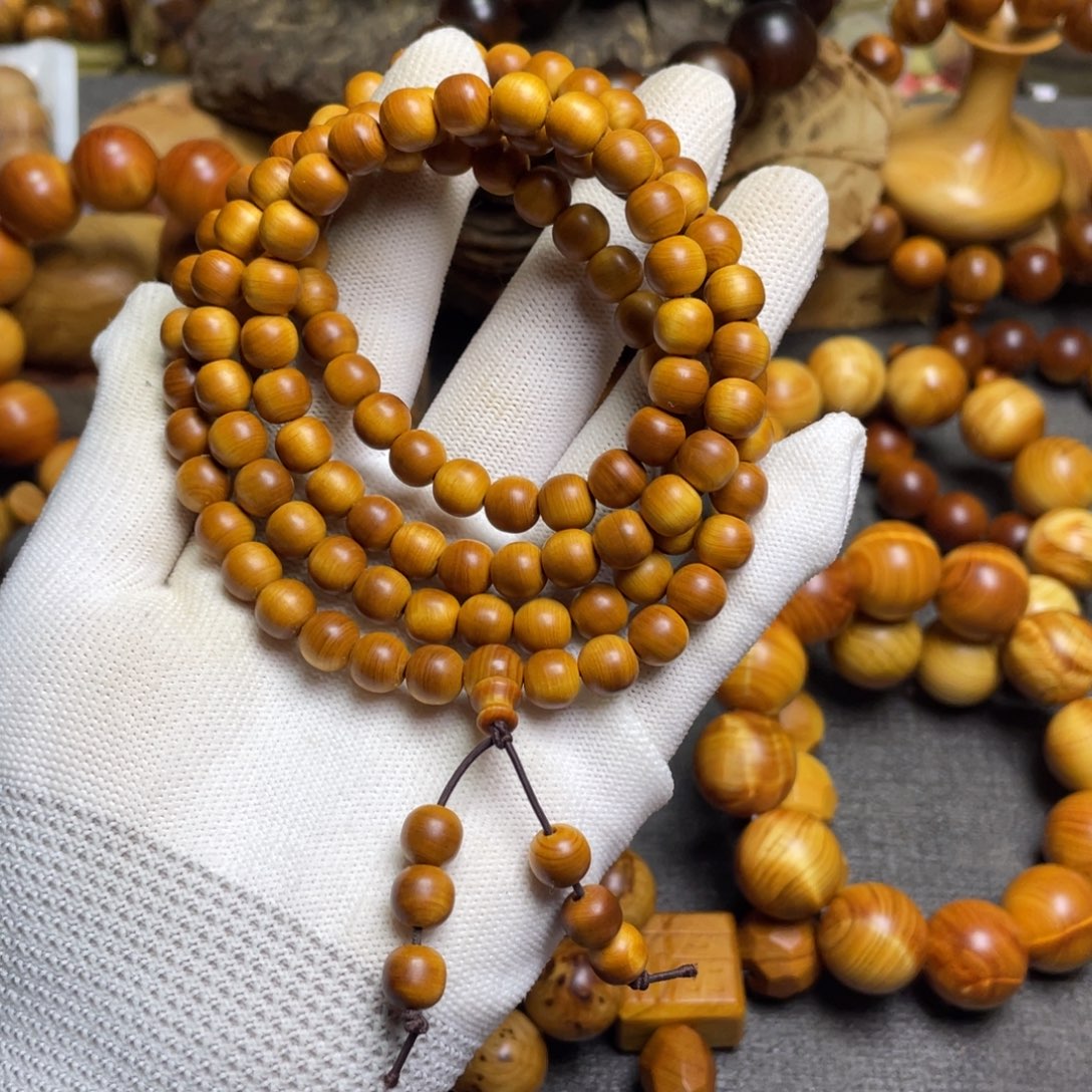 柏木（崖柏）0.8黄粉茶108颗