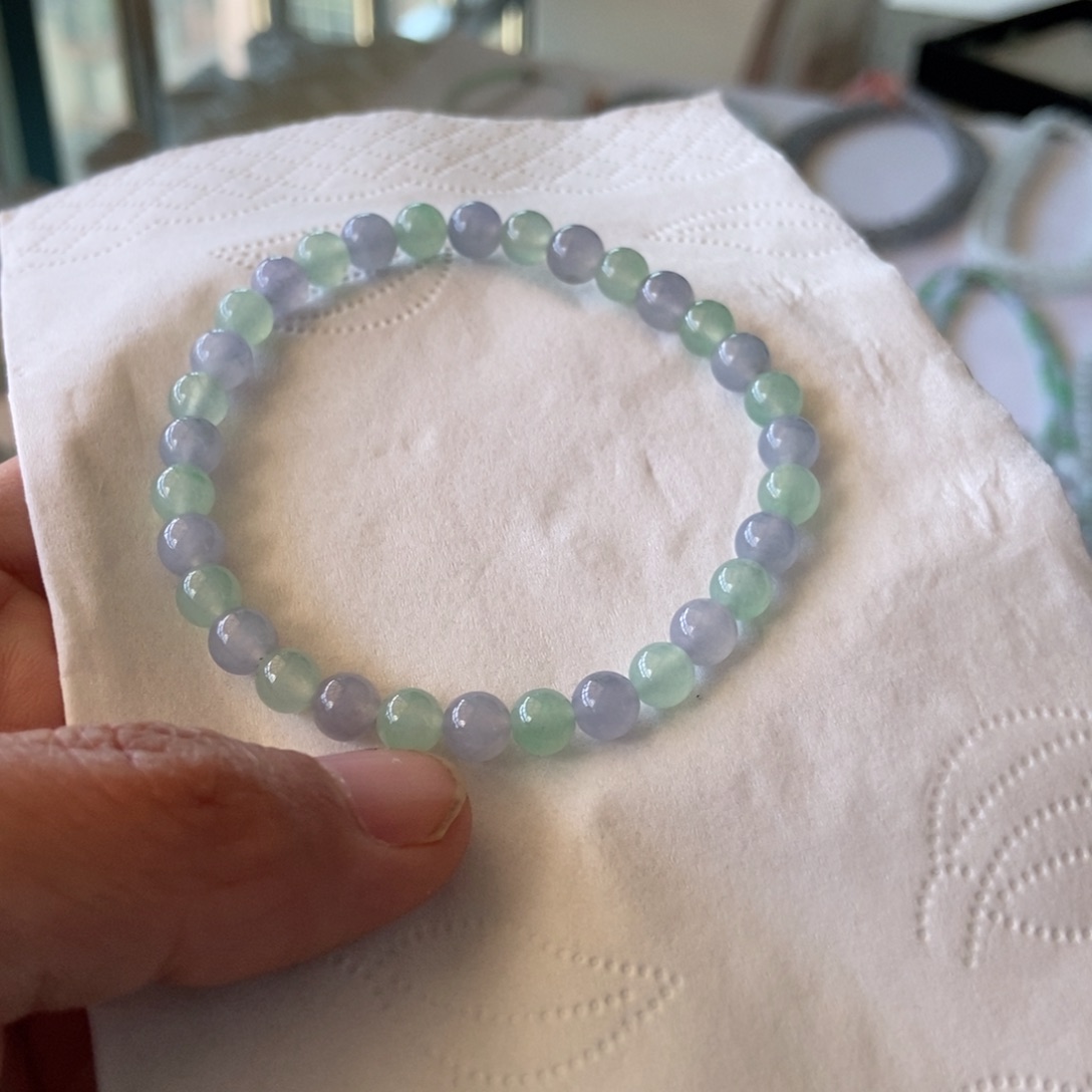 里***鲨翡翠未镶嵌手链翡翠手串珠链工厂自己生产的