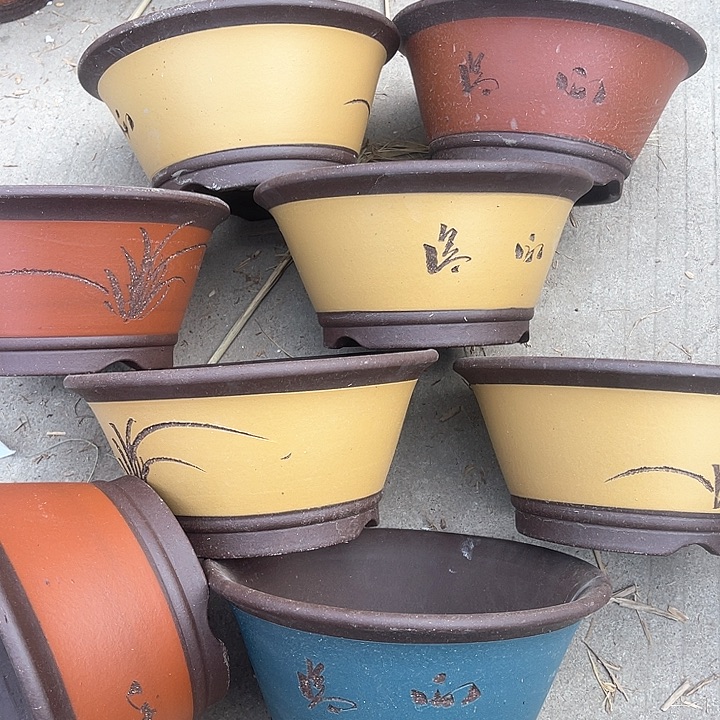 紫砂花盆100-8。20.5-9.5