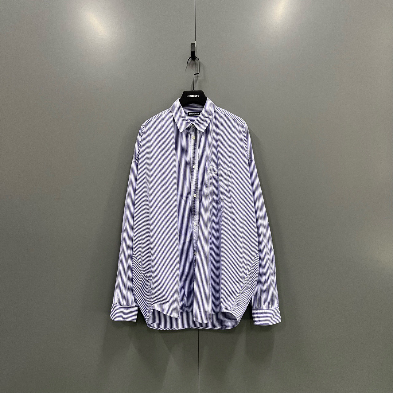 未使用 Balenciaga/巴黎世家 （ll）条纹刺绣衬衫 39码/011605