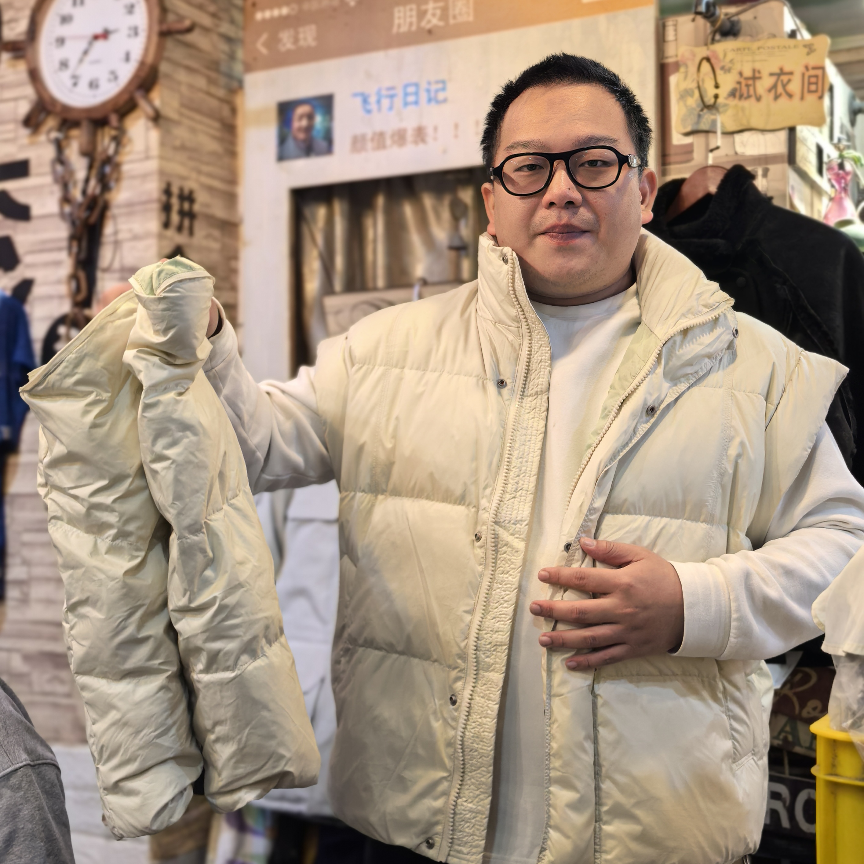 日月双骄实体店断码精品新国标白鸭绒高充绒龟背款拆卸羽绒服