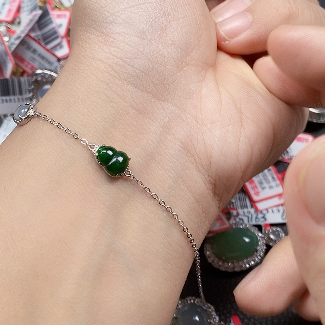 翡翠银S925镶嵌戒指天然A货缅甸翡翠