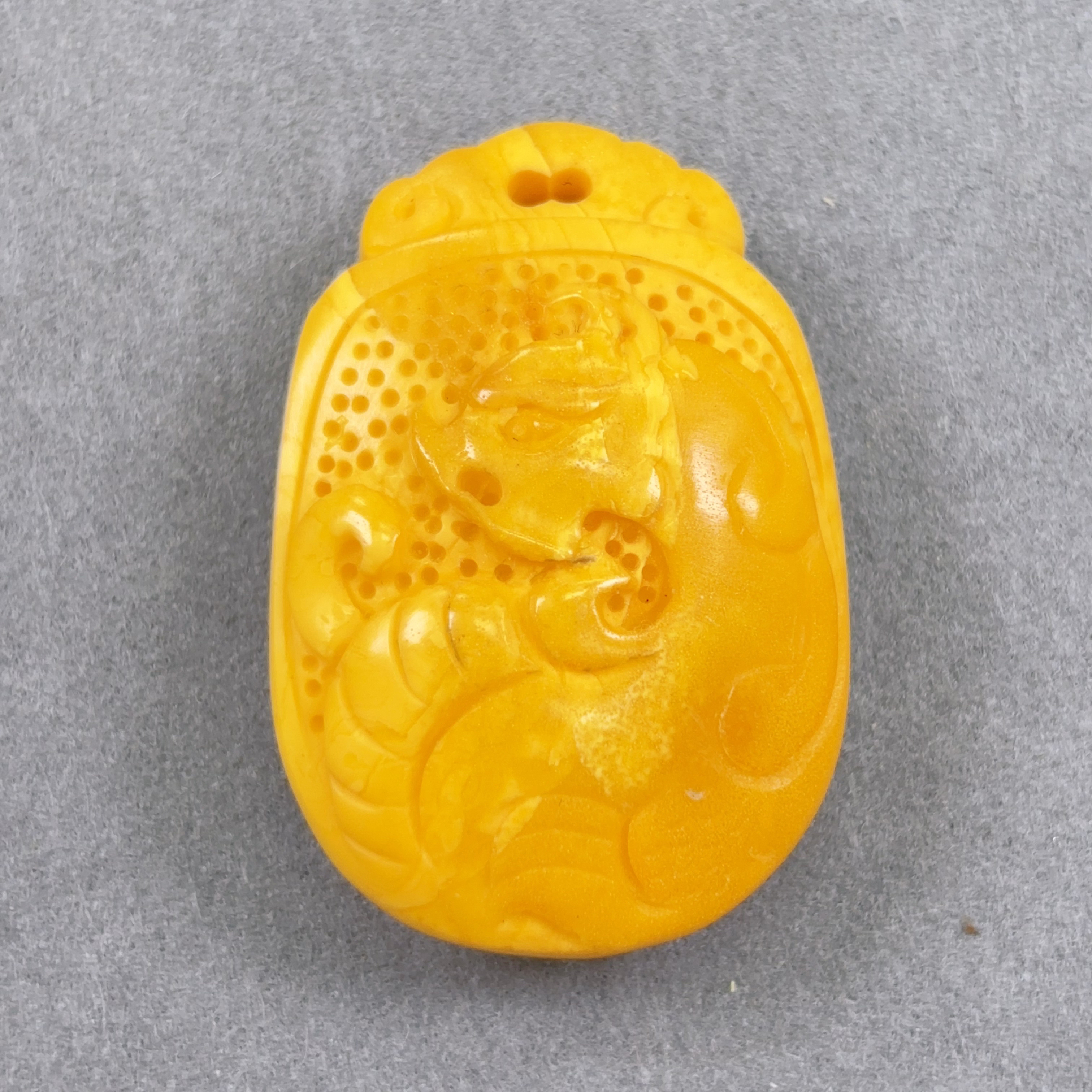 橘皮仿古龙老蜜蜡吊坠38×25×13（494号）
