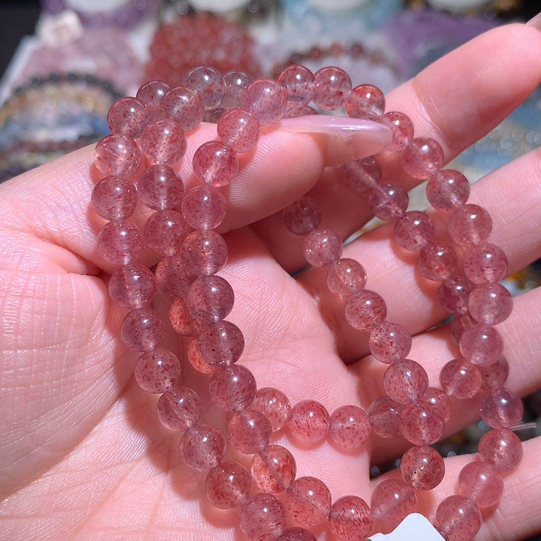 未镶嵌手链水晶草莓晶多圈7咪