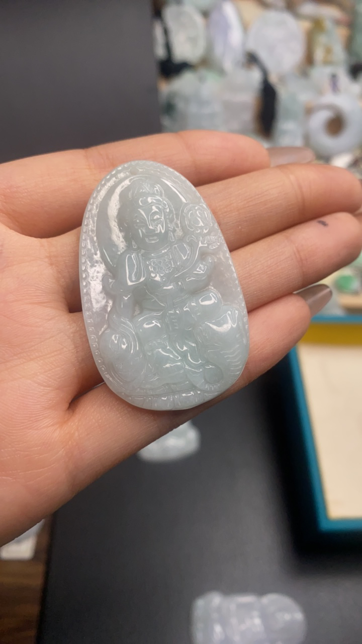天然翡翠普贤菩萨吊坠