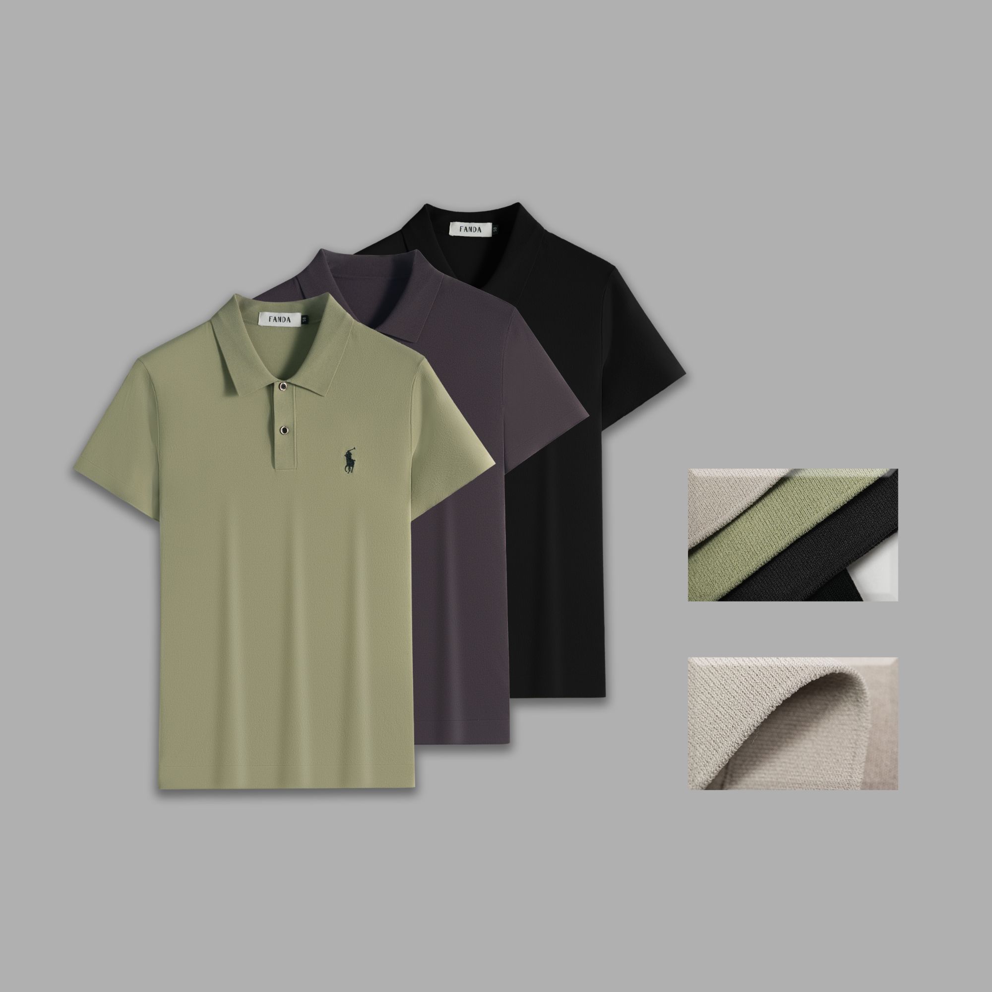 【文文的店】夏季新品【伊力特】商务休闲男士翻领针织polo衫D0100