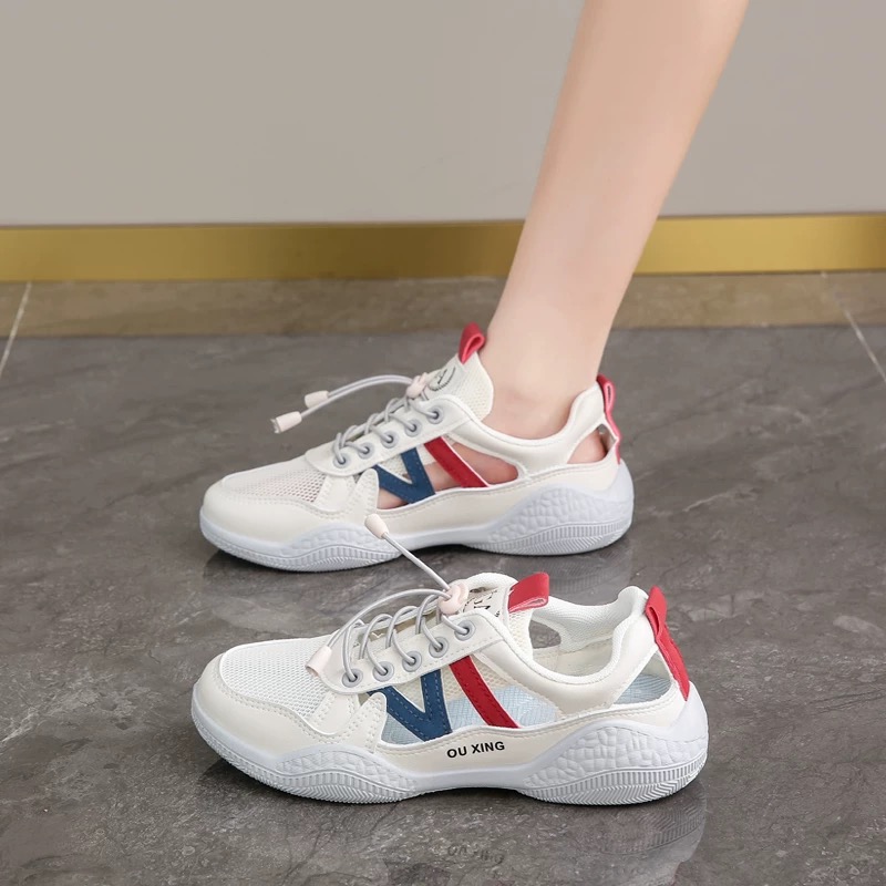 Ou Shi Yuan/欧诗媛四季板鞋文艺风休闲鞋镂空学生潮鞋女HY101