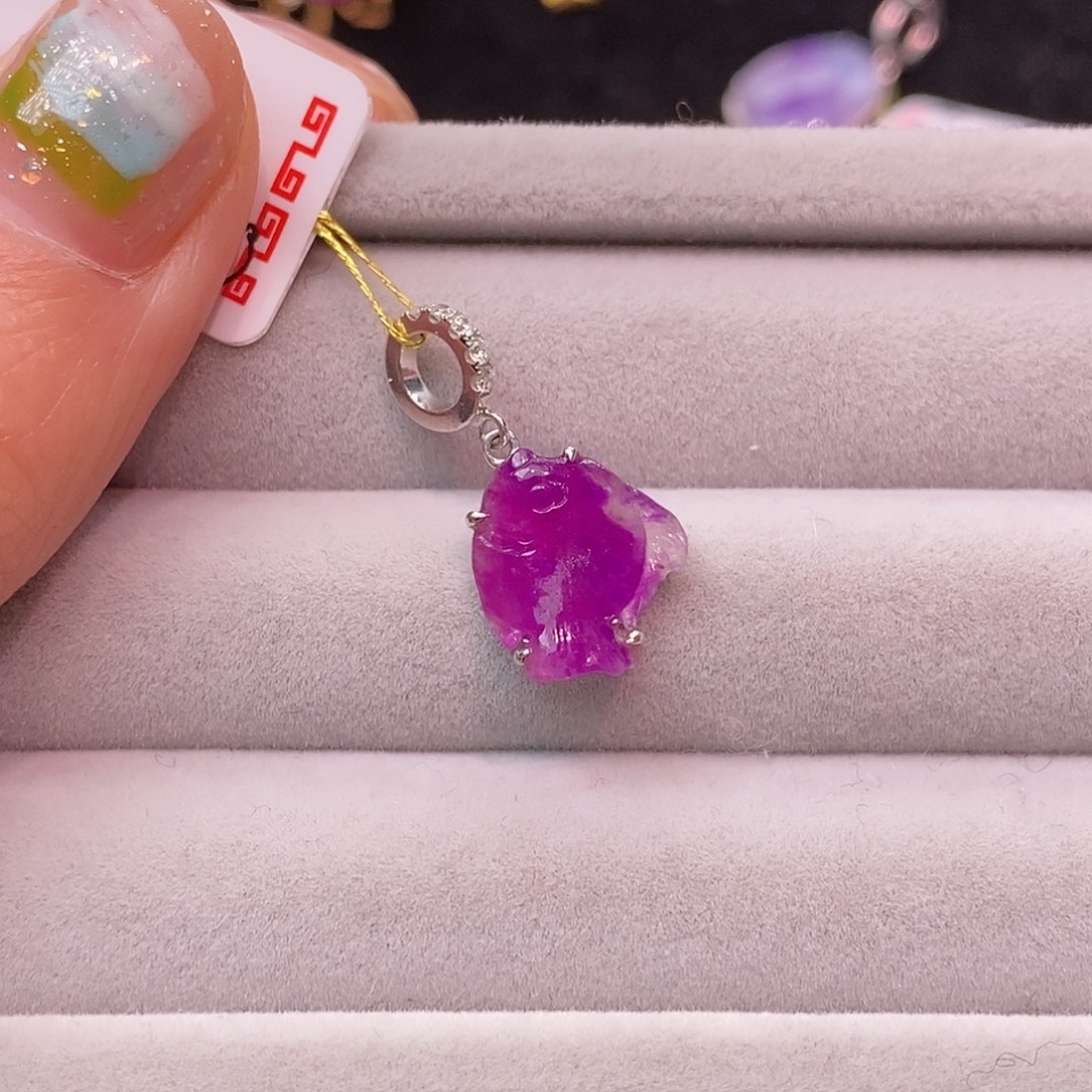 苏纪石（舒俱来）18K金镶嵌吊坠(不含链)