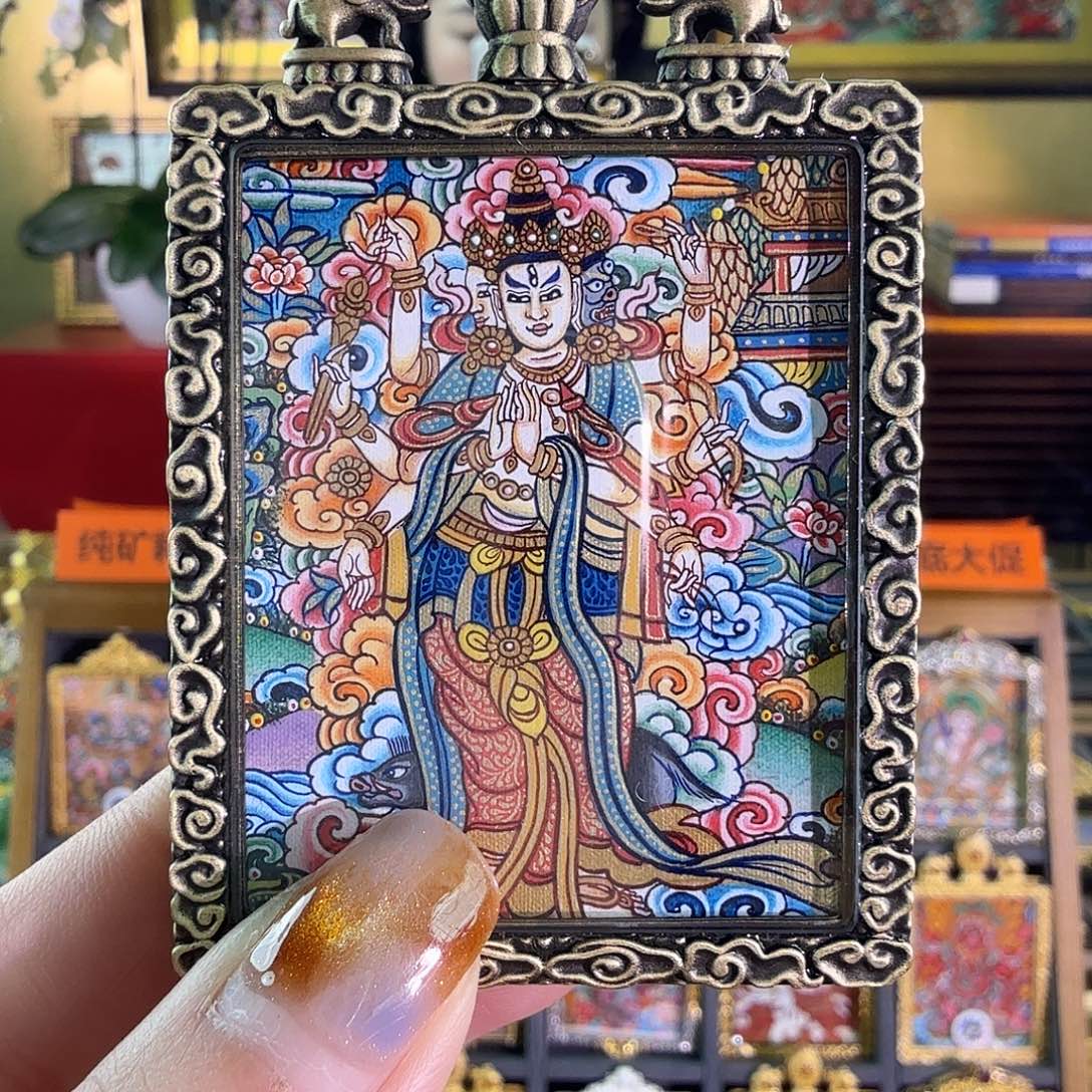 吊坠摩利支天纯手绘