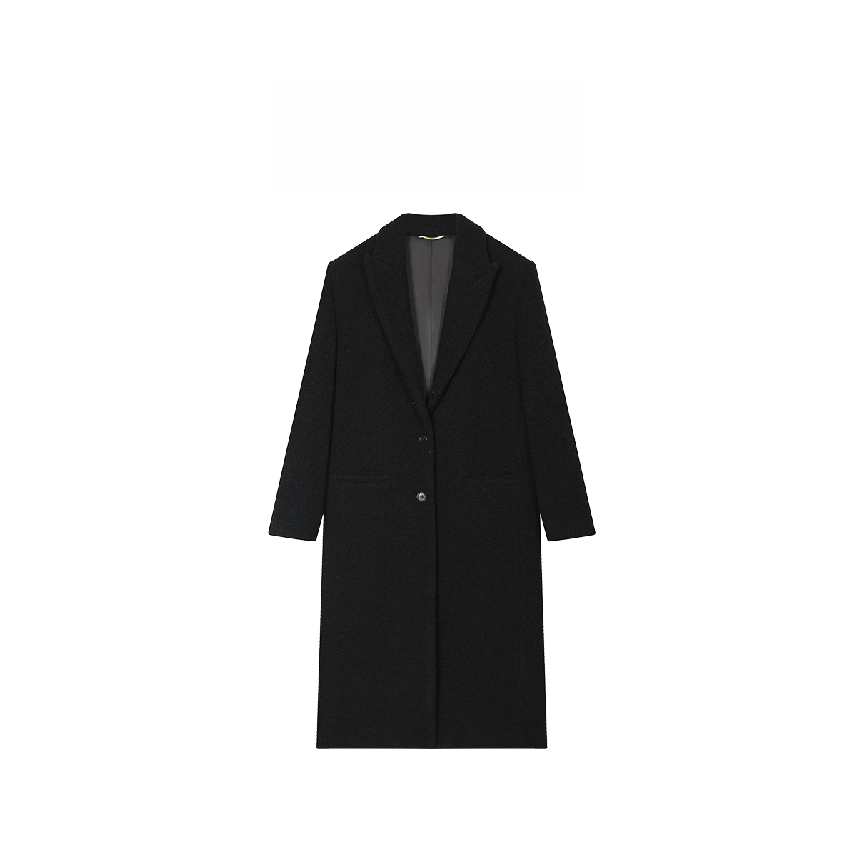 冬中长款绵羊毛呢西装翻驳领冬装外套 425