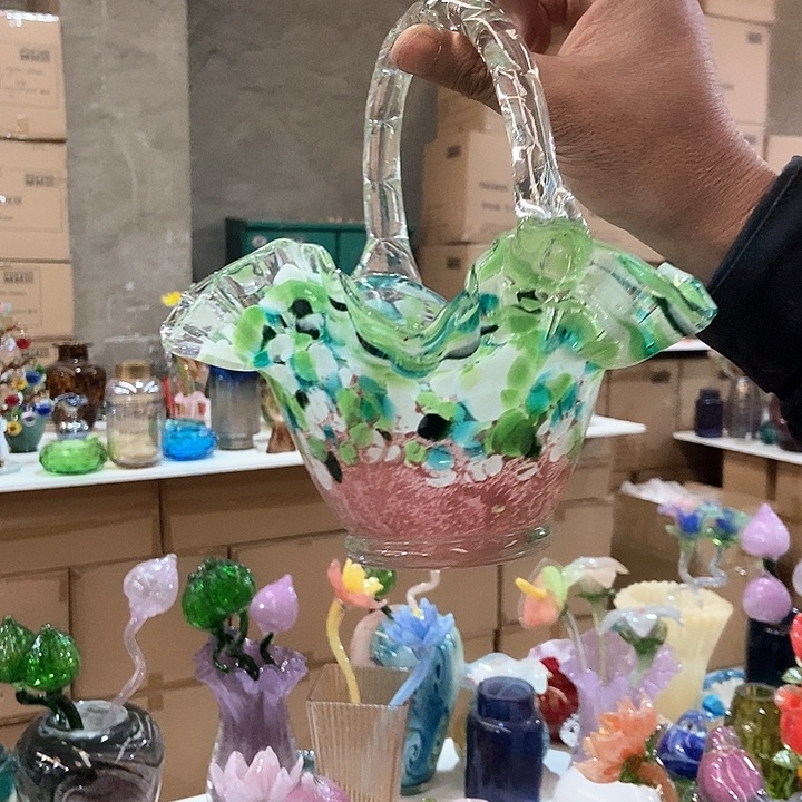 无铅玻璃琉璃花瓶高21口21