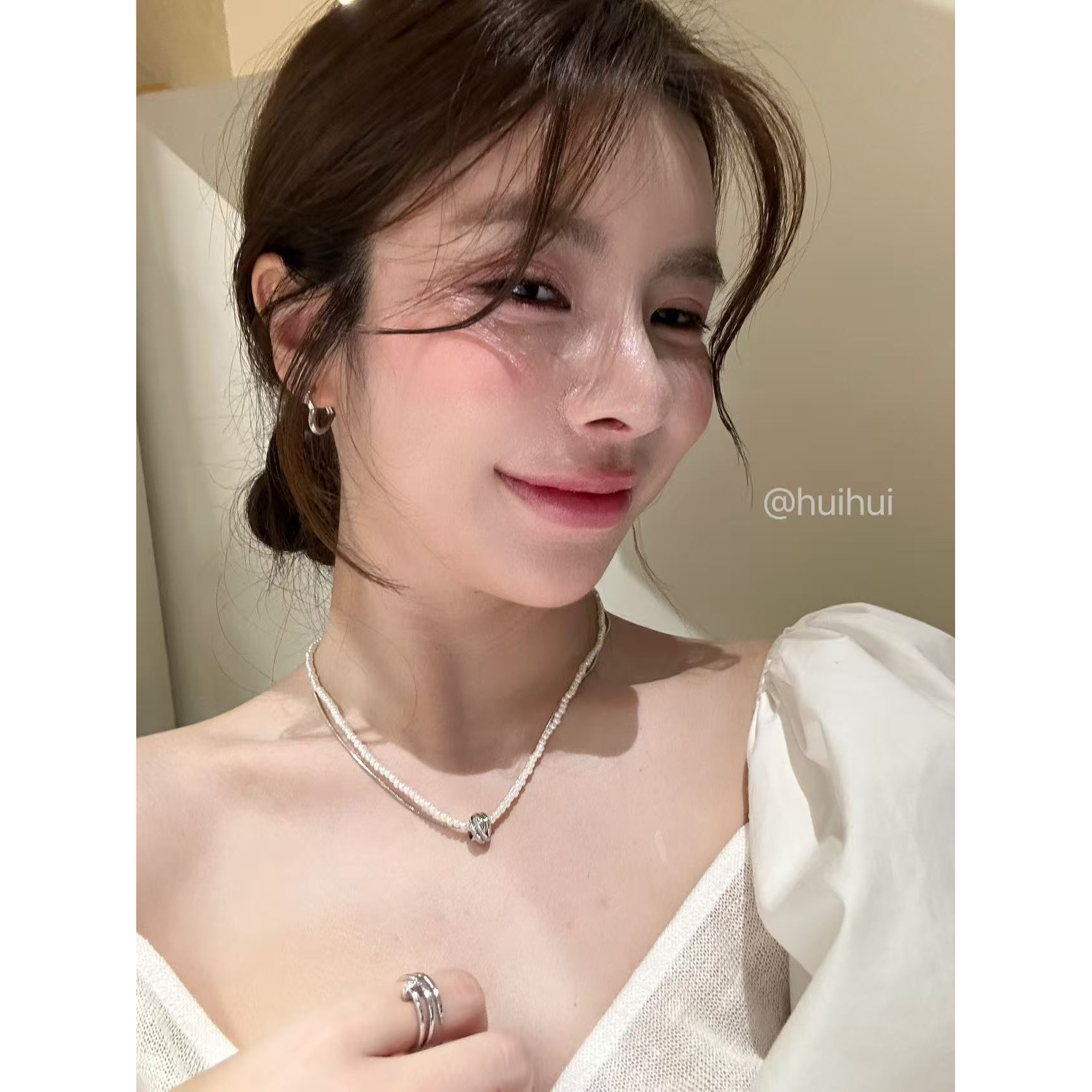 非金属仿珍珠项链 【巧妙搭配】仿珍珠项链甜酷风叠戴项链（H8753）