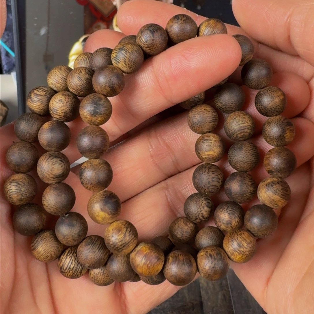 沉香手串海南老白棋九九圆珠卡9+保8克多样发一