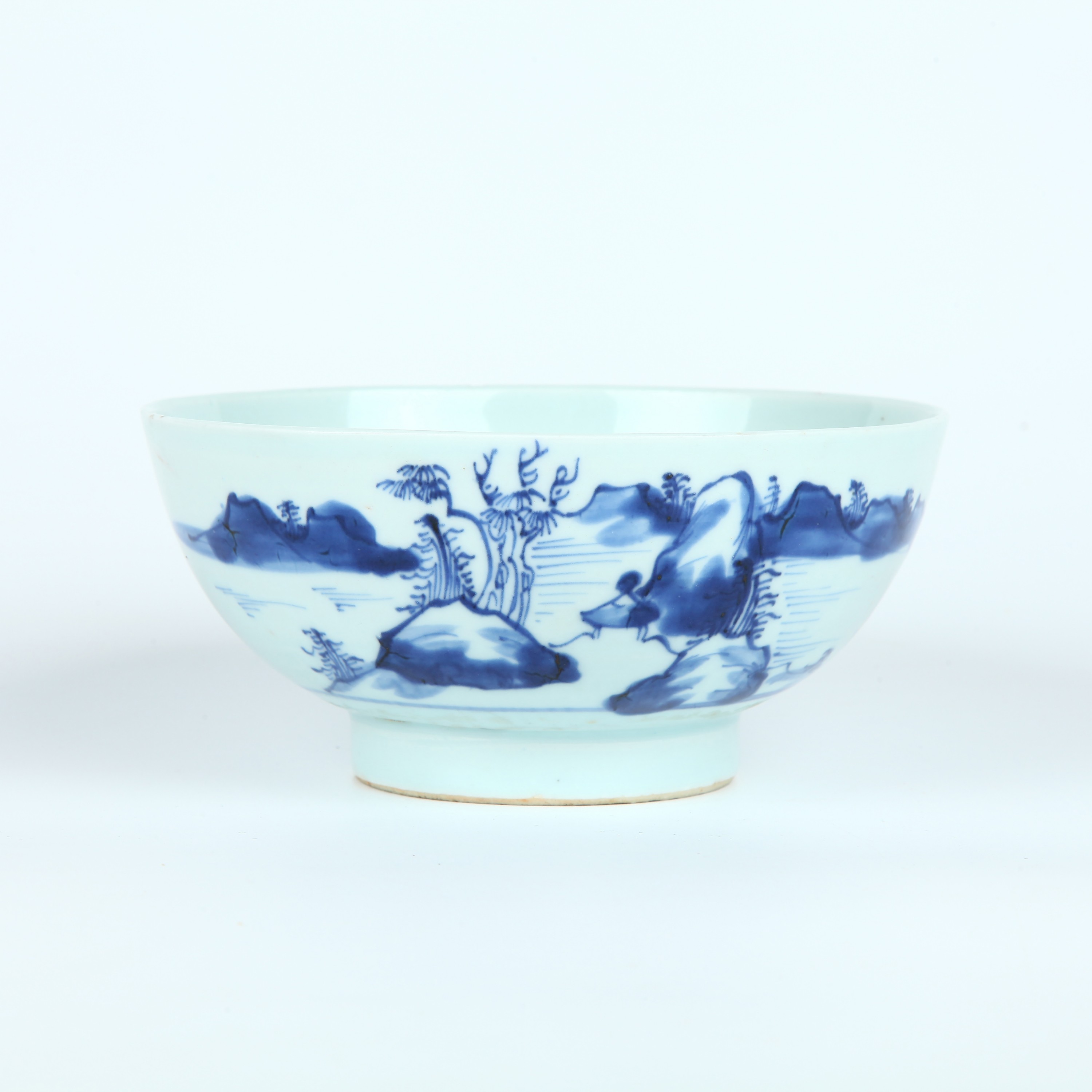  9345、清中期 青花山水纹碗【93拍卖】
