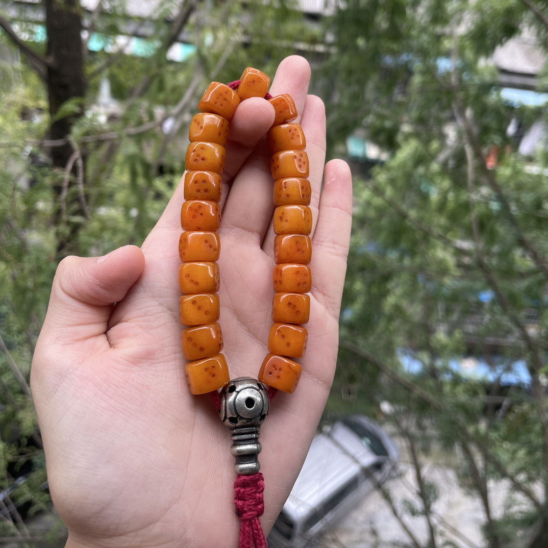 木质手链 西藏雪山老牦牛骨雕刻骰子民族风单圈男女款手串