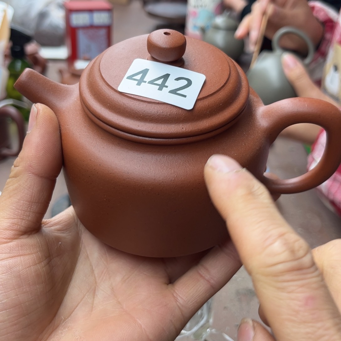 紫砂茶壶小红泥全手德中270左右瑕疵