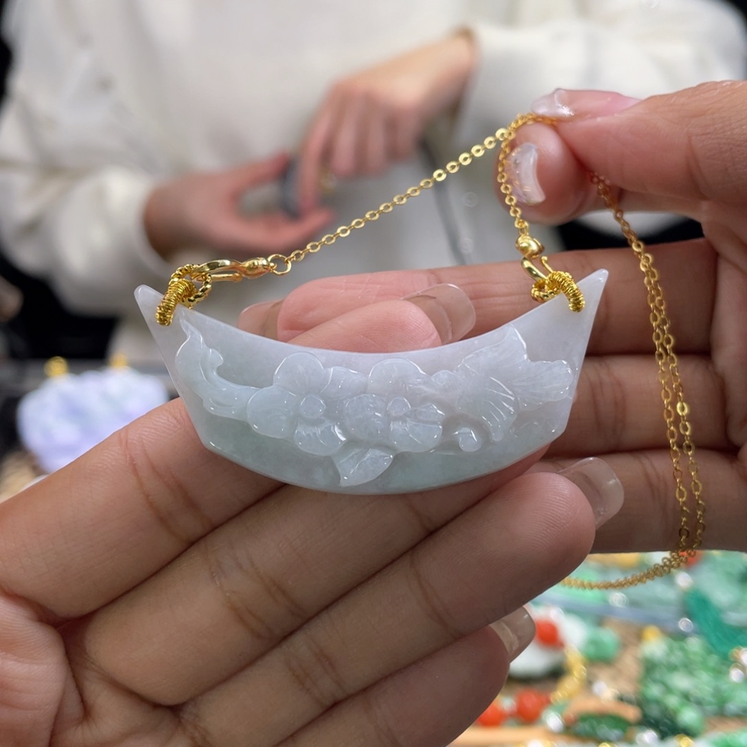 翡翠颈饰未镶嵌代编织